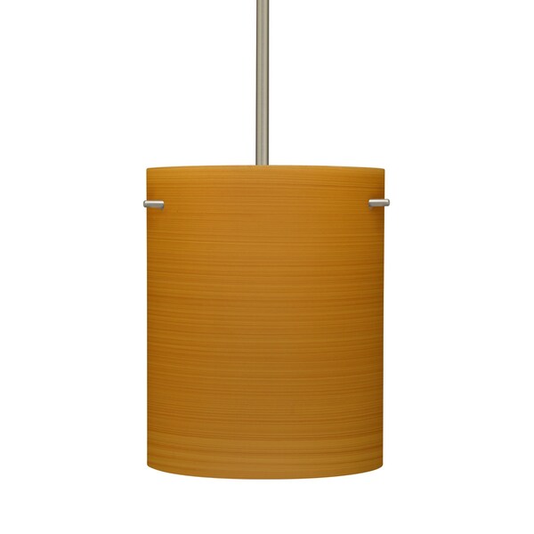 Besa Lighting Tamburo 8 Stem Pendant, Oak, Satin Nickel Finish, 1x100W Incandescent 1TT-4006OK-SN - main